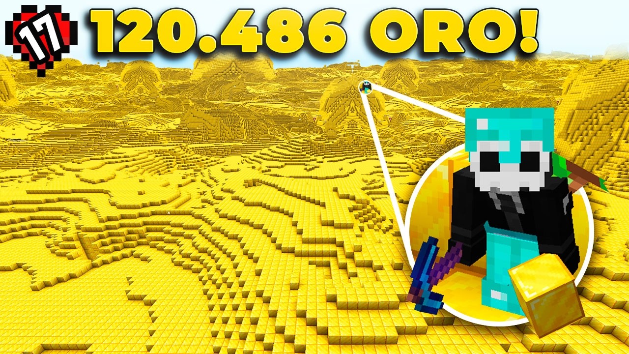 CREÉ el MAYOR BIOMA de ORO en 12 HORAS en Minecraft