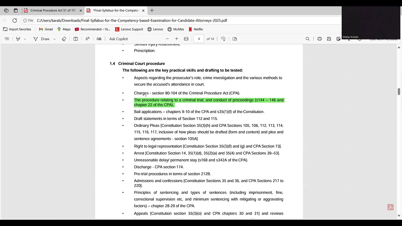 Criminal court procedure