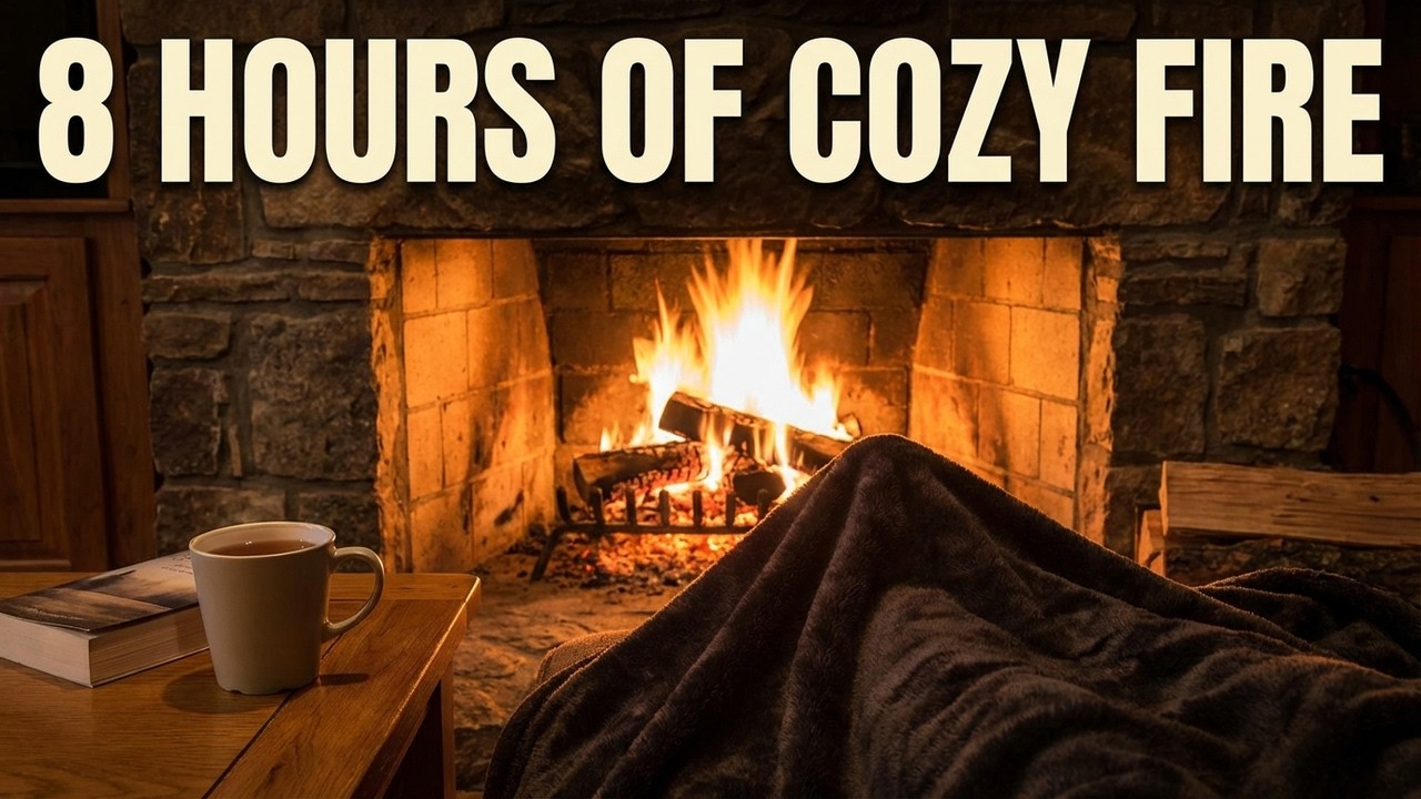 Cozy Fireplace Sounds for Relaxation | 8 Hours of Crackling Fire Sounds