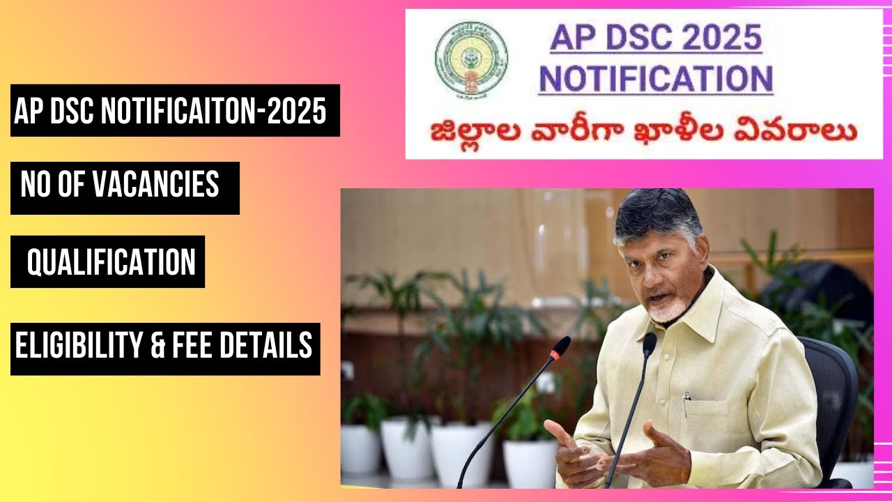 AP Mega DSC Notification 2025 | No of Vacancies | Qualification, Fee, Eligibility | Complete details