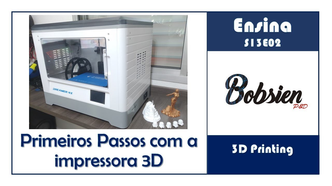 S13E02 - 3D Printing - Primeiros passos em impressão 3D - FlashForge Dreamer NX