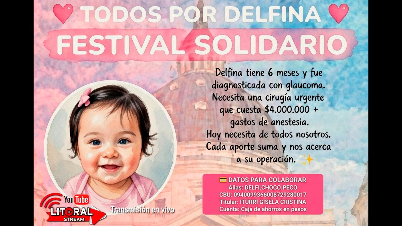 TODOS POR DELFINA: FESTIVAL SOLIDARIO FRENTE A LA BASÍLICA