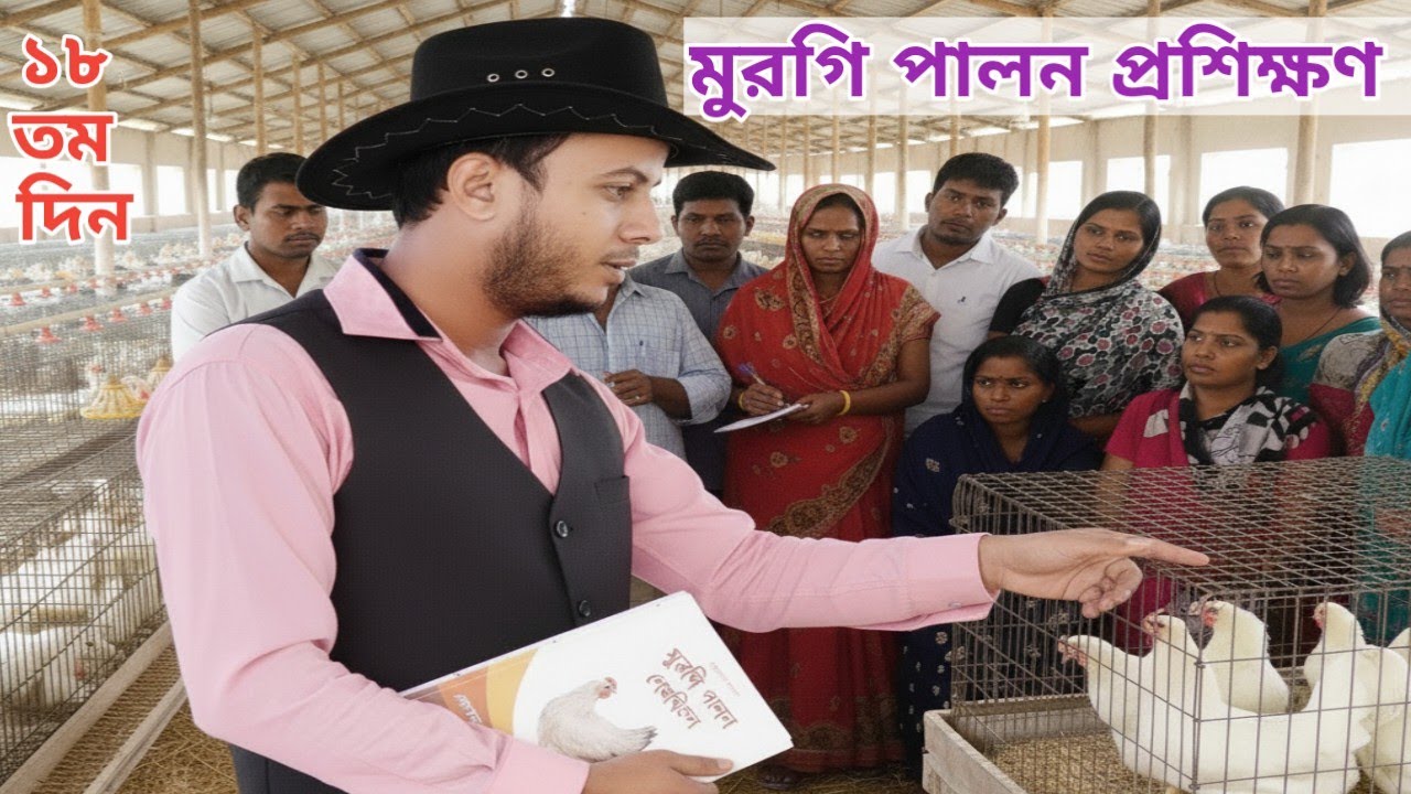খাঁচায় এবং লিটার পদ্ধতিতে ৫০০ ব্রয়লার মুরগি পালন প্রশিক্ষণ || ১৮তম দিন