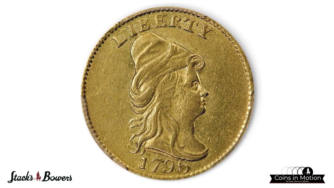 1796 Capped Bust Right Quarter Eagle. No Stars on Obverse.BD-2.Rarity-4. AU Details--Repaired(PCGS).