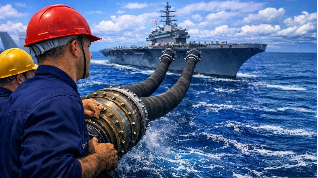 How Aircraft Carriers are Refueled in the Middle of the Ocean