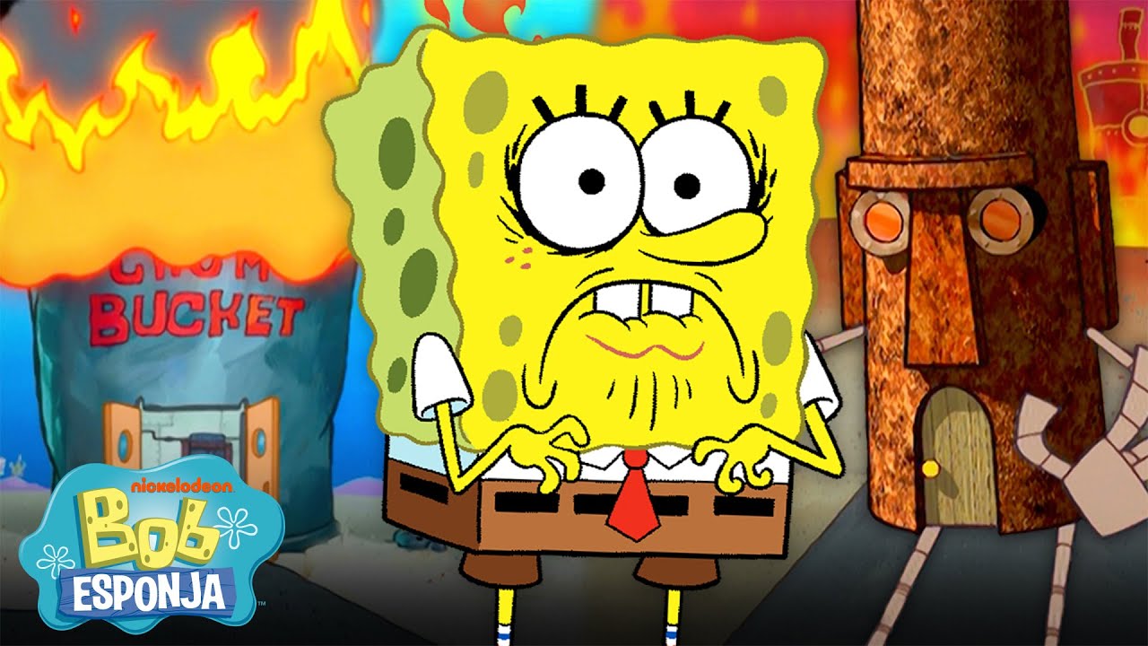 Bob Esponja | Fondo de Bikini es DESTRUIDA durante 20 minutos 💥 | Bob Esponja en Español