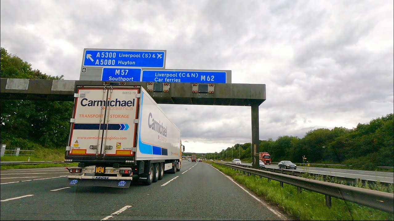 Drive Through M602 and M62 Motorway from MediacityUk to Liverpool City England 🏴󠁧󠁢󠁥󠁮󠁧󠁿