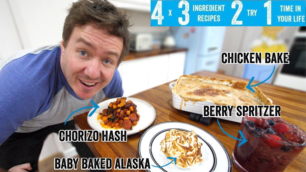 Make a 3 Course Meal & a drink with 3 Ingredients each | ft Chicken Mushroom Bake