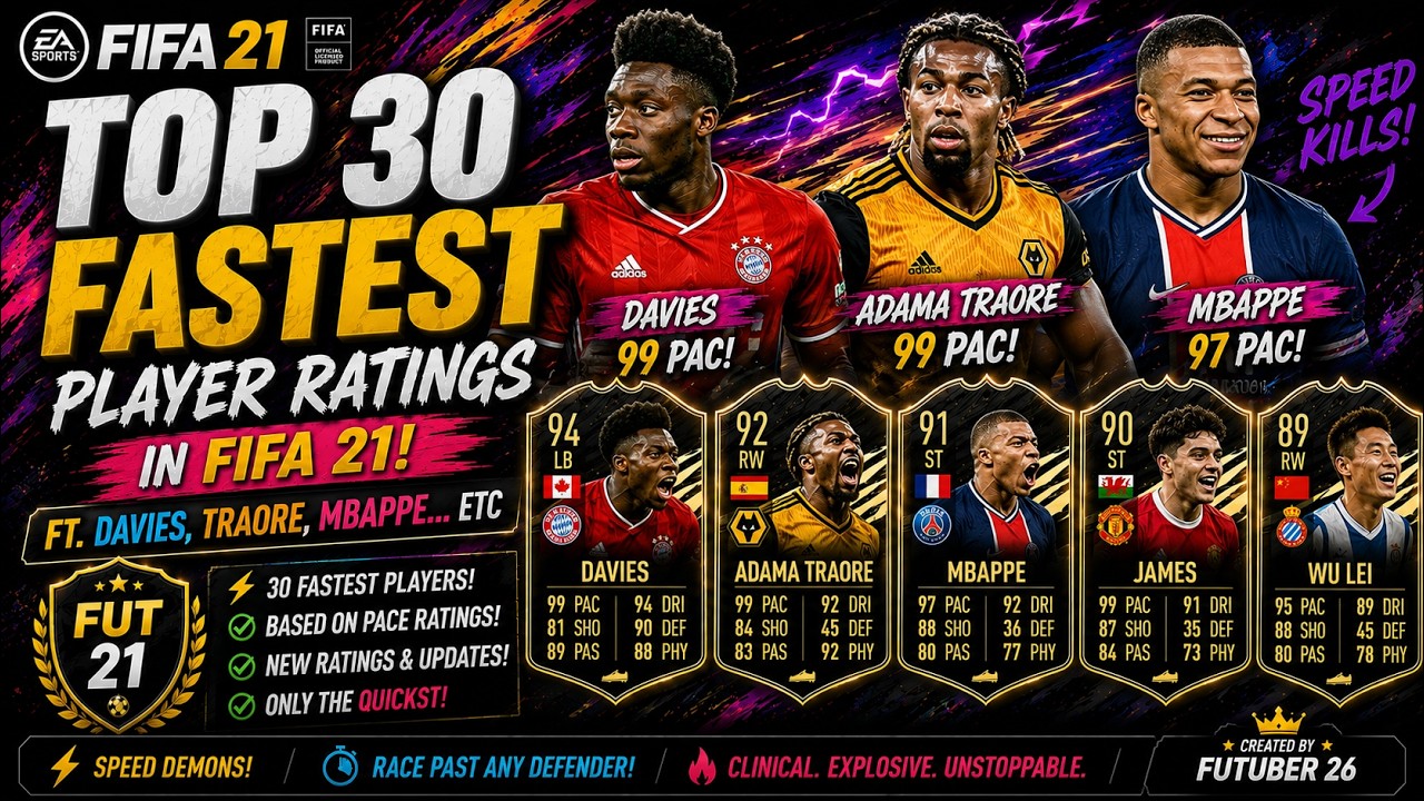 FIFA 21 | TOP 30 FASTEST PLAYER RATINGS IN FIFA 21! FT. DAVIES, TRAORE, MBAPPE... etc (FIFA 21)