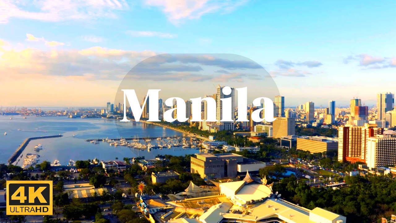 World travel, Aerial view of Manila (Philippines) 4k video