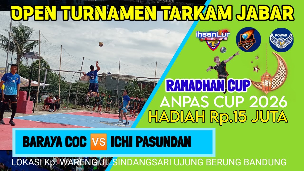 LIVE TARKAM JABAR ANPAS CUP HADIAH 15 JUTA | ICHI PASUNDAN 🆚 BARAYA COS | VOLLEYBALL