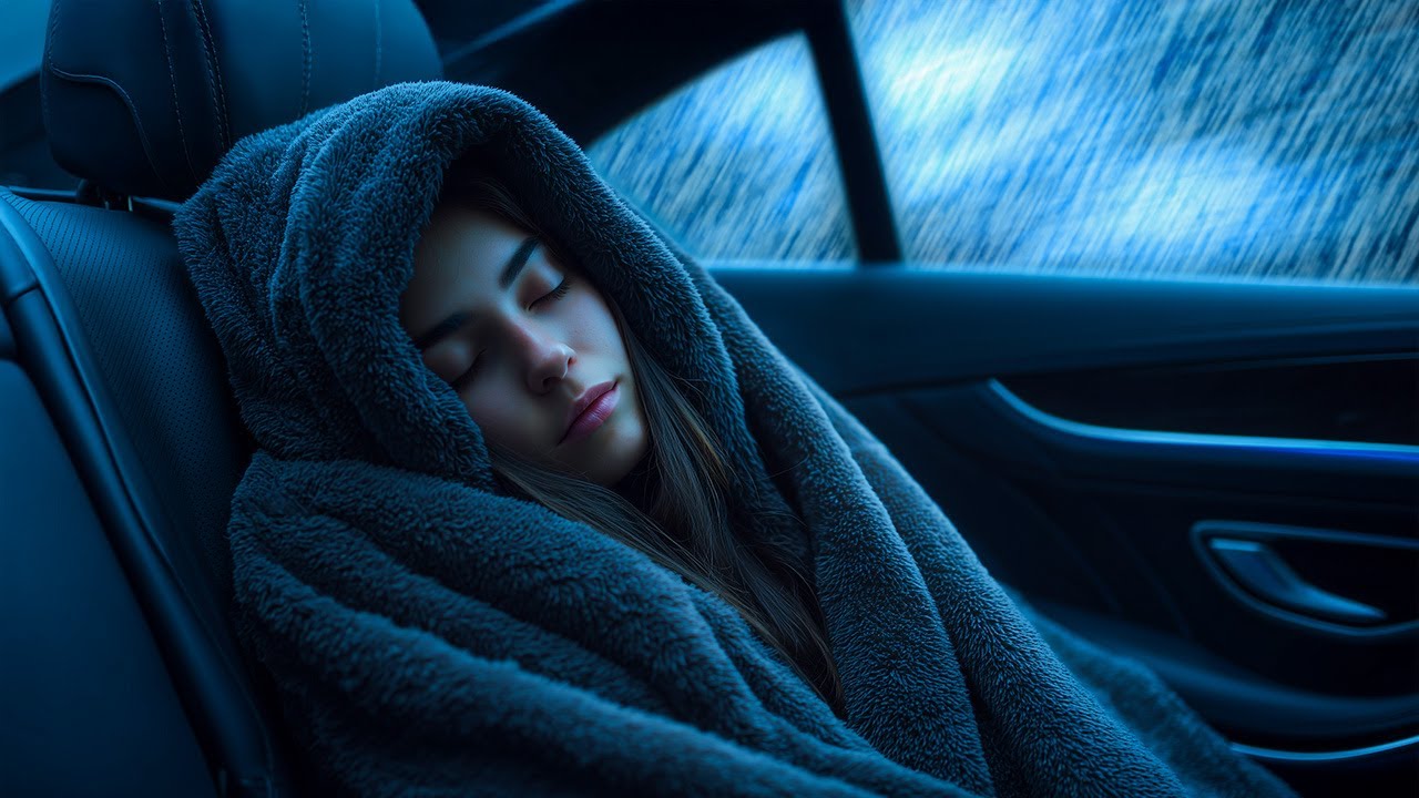 Intense Car Roof Rainstorm | Heavy Rainfall for Deep Sleep, Night Relaxation and Calm Ambience