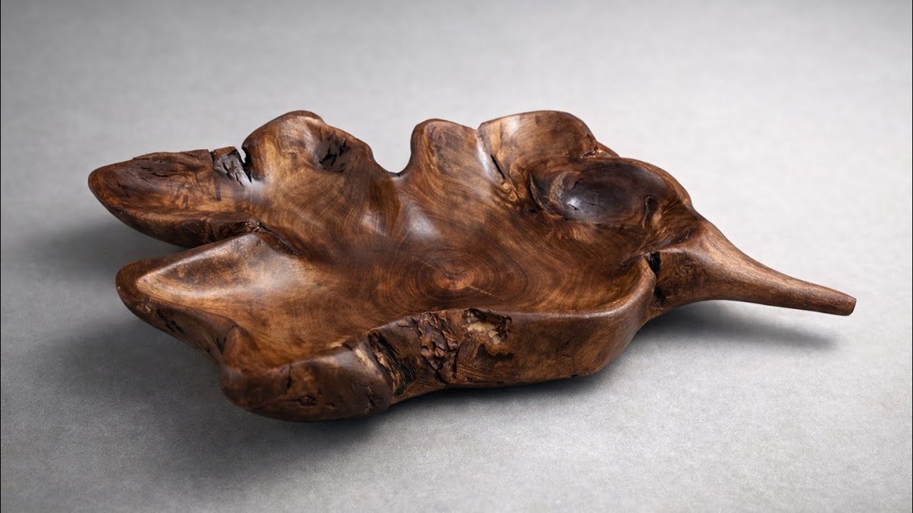 I Turned a Walnut Root into a Unique Wooden Bowl