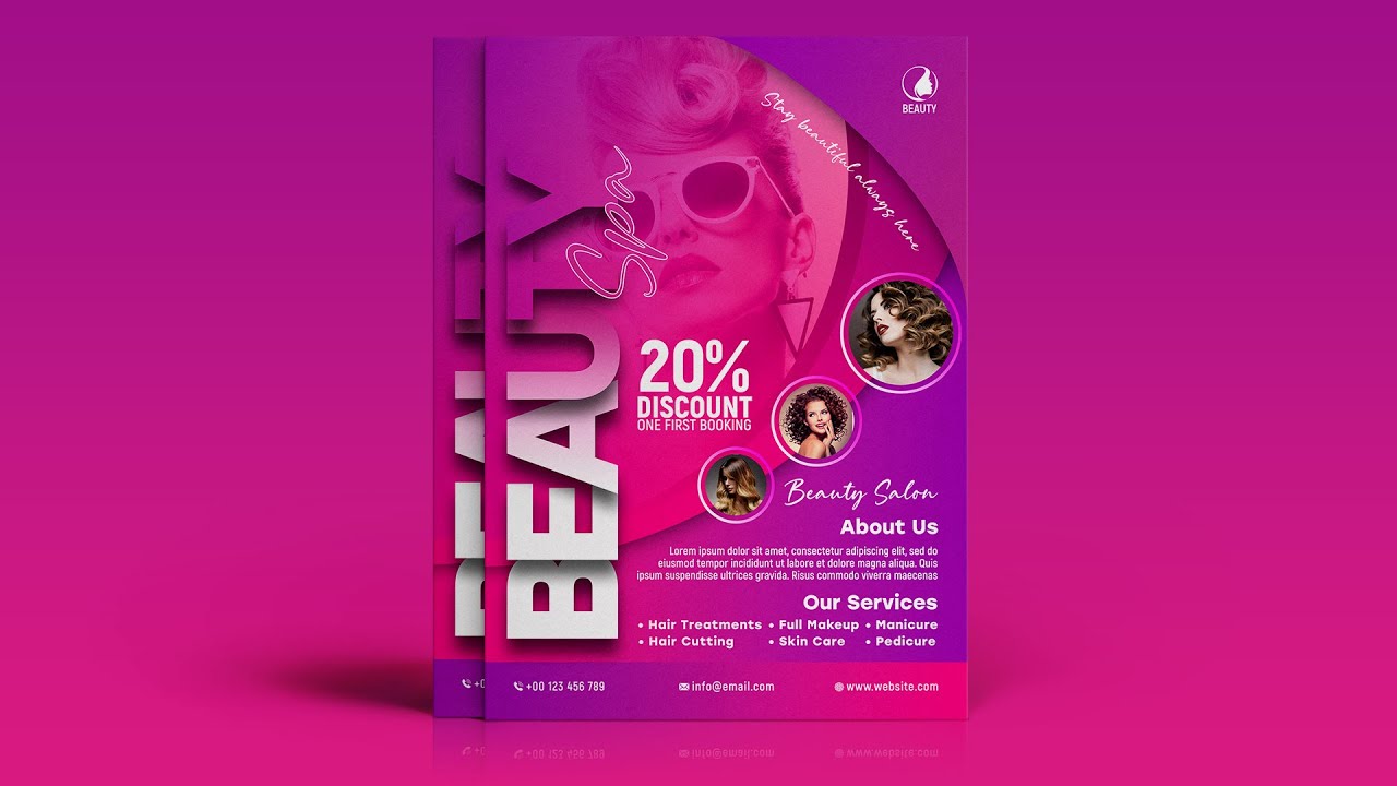 Beauty Salon Flyer | Beauty Spa & Salon Flyer Design | Photoshop Tutorial