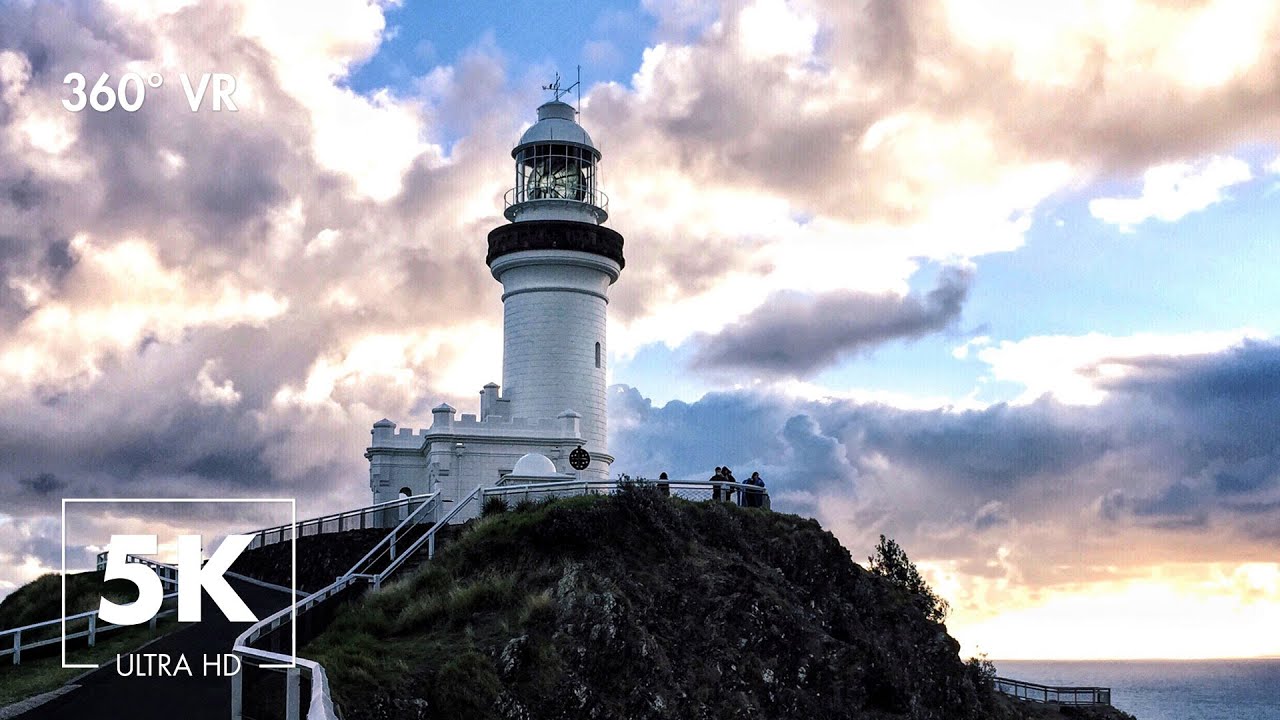 360&deg; VR Sunset at Cape Byron Lighthouse in Byron Bay Australia - With Relaxing Ambient Music