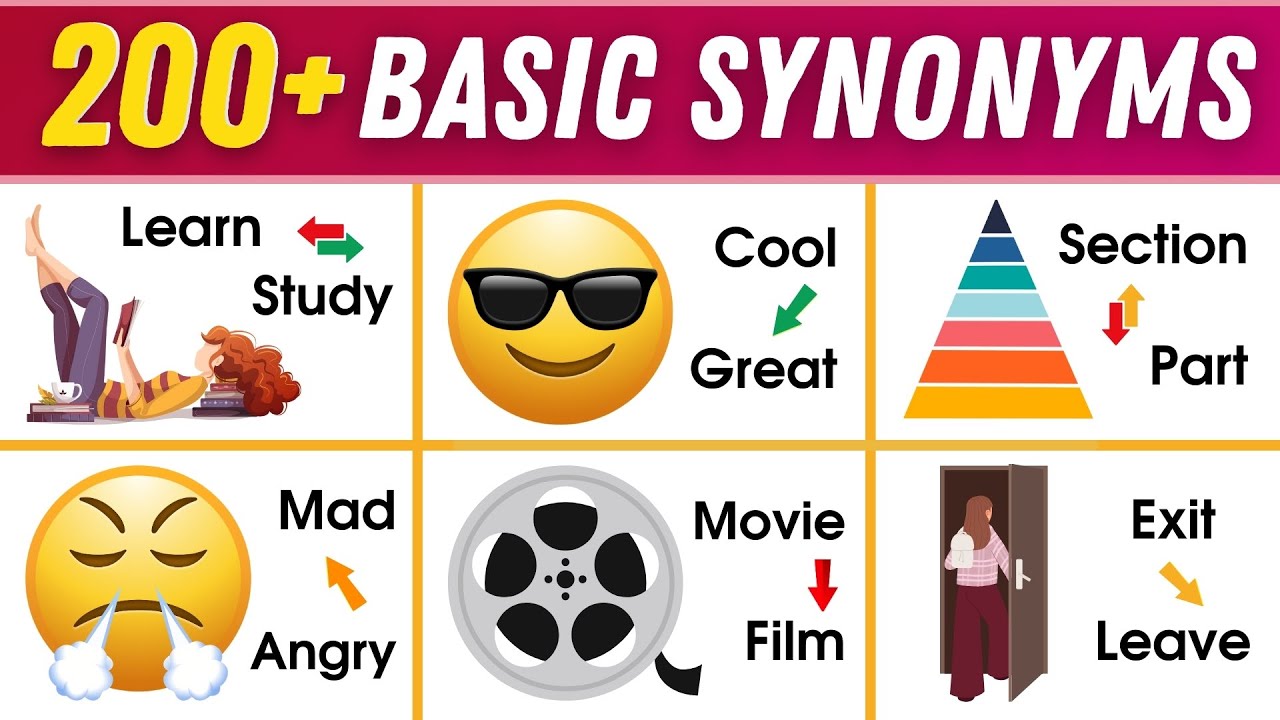 Learn 200+ Basic Synonyms in English to Improve your Vocabulary (Part 2)  📝
