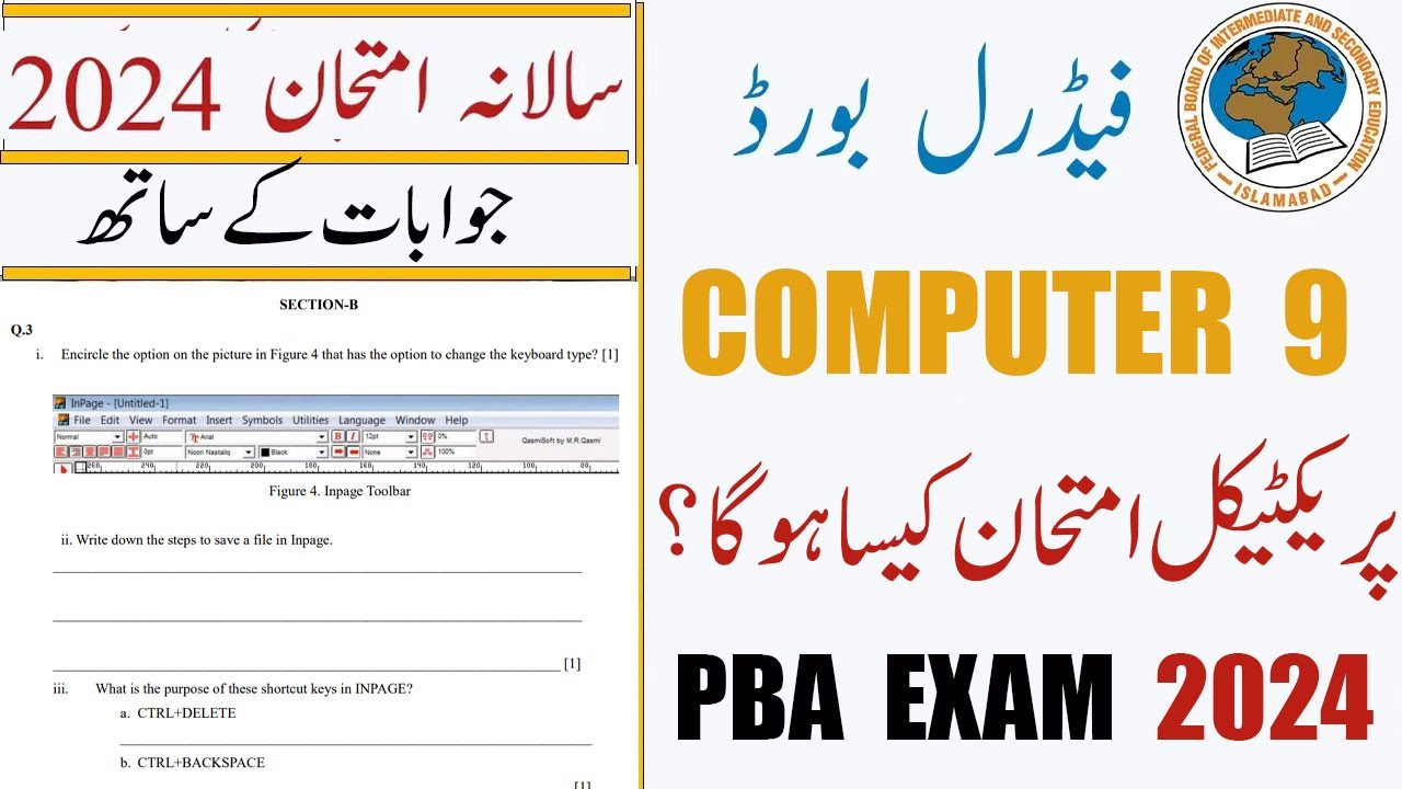 Computer 9 Practical Paper 2024 PBA | Federal Board