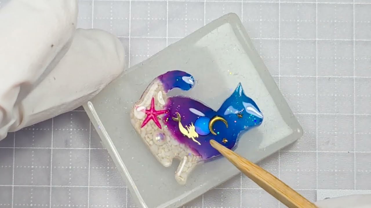 밤하늘 느낌의 바다고양이 자석♡ 레진아트ASMR
