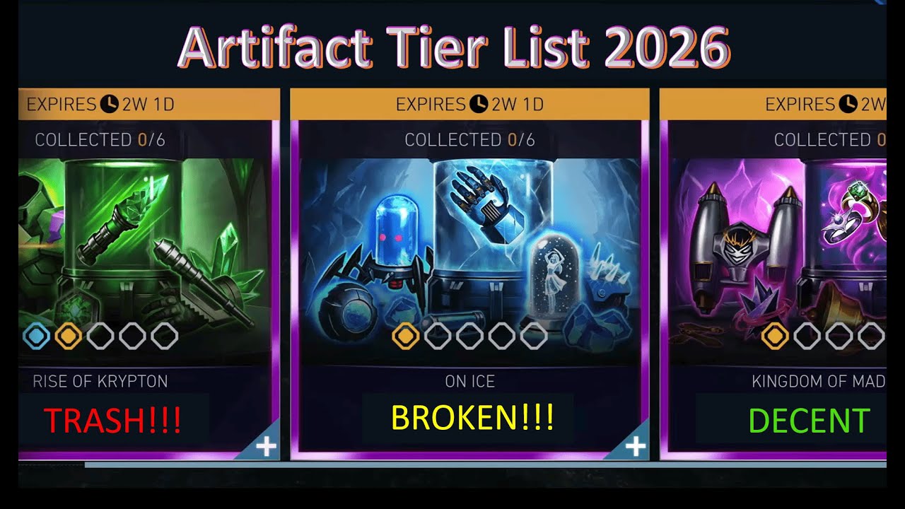 Best Tier 1 & 2 artifacts For New Players - Injustice 2 Mobile (Kryptonian, Cryo, Twisted)