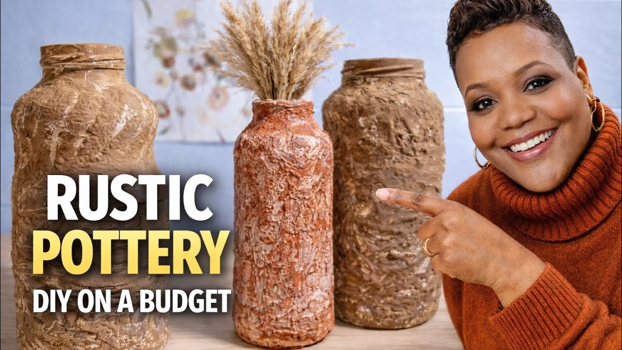 DIY Textured Vase Makeover From Old Jars | Budget-Friendly Home Decor