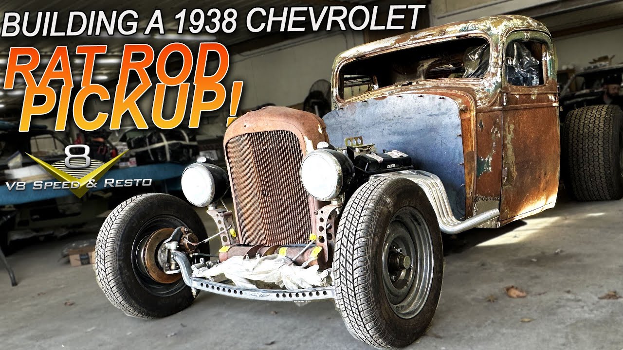 🏁1938 Chevy Rat Rod: Chopped, Patina’d Hot Rod Build | V8 Speed and Resto Shop