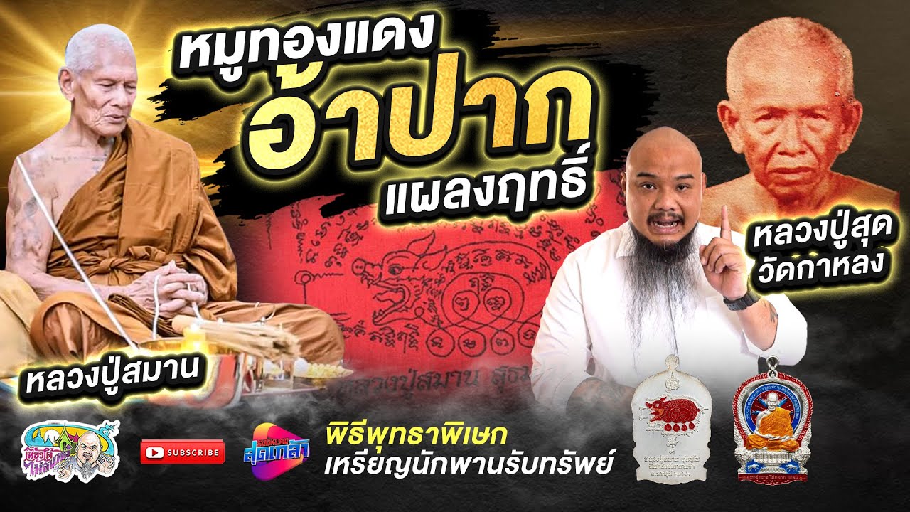 ยันต์หมูทองแดง(อ้าปาก) ตำนานวิชาหนังเหนียว เหนี่ยวทรัพย์ ของหลวงปู่สมาน สุธัมโม | เที่ยวได้ไม่ลบหลู่