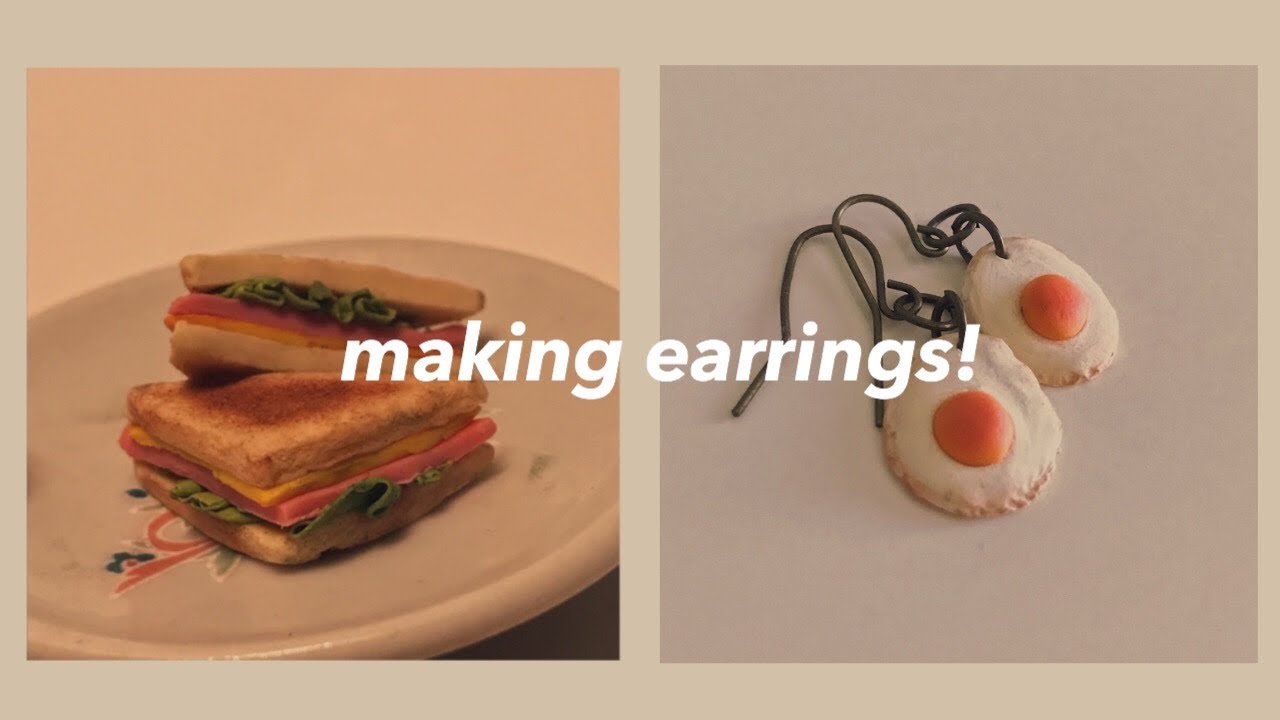 making food earrings! 🥪🍳 // polymer clay