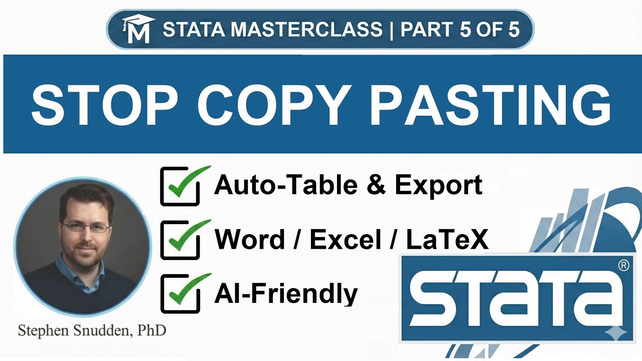 Stop Copy-Pasting: Automate Stata Tables to Word, Excel, LaTeX (Masterclass 5/5)