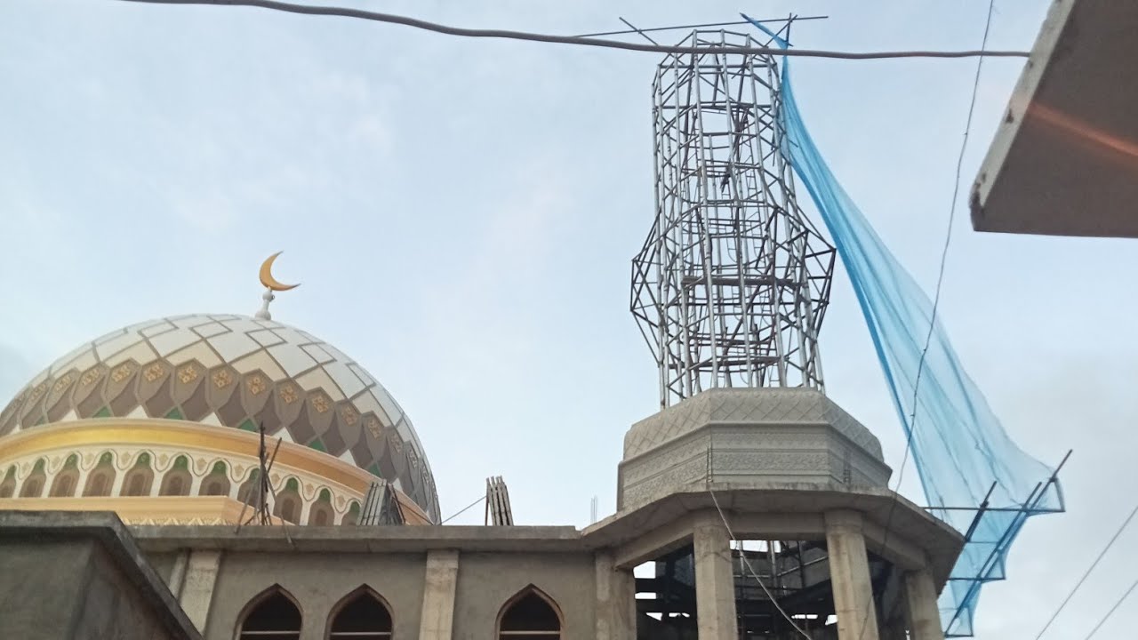 Dokumentasi Pemasangan GRC Menara Masjid Bagian Depan kanan Sebelah Selatan (23-Mei-2025)