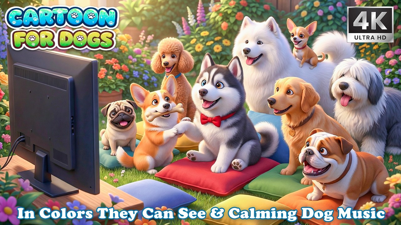 🔴 Cartoon for Dogs to Watch 🐶 Anti-Stress & Relaxing Music to Keep Dog Calm When Home Alone