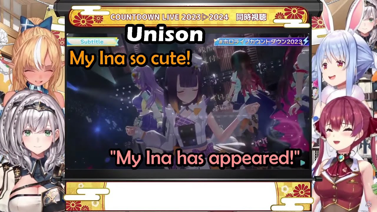 Pekora, Marine, Flare, and Noel's Reaction When Watching Their Overseas Junior In 2023 to 2024 Live