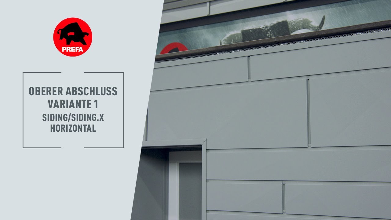 PREFA Schulungsvideo | 3.2.1.7.2 Oberer Abschluss Siding/Siding.X - horizontal (Variante 1)