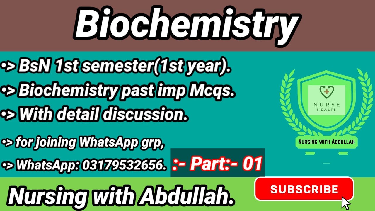 Biochemistry past imp mcqs | bsn 1st Semester| Post-Rn 1st semester  | biochem past mcqs |