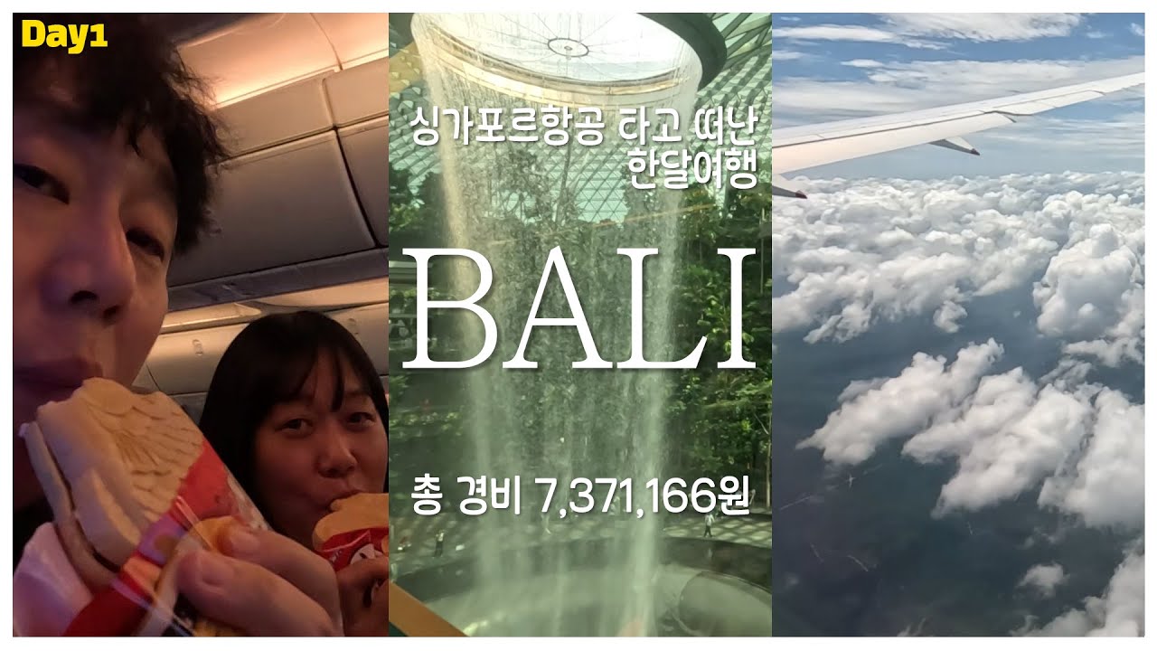 발리로 한달살기 하러 떠납니다｜총경비 공개｜싱가포르항공｜싱가포르 경유｜사누르 Day1