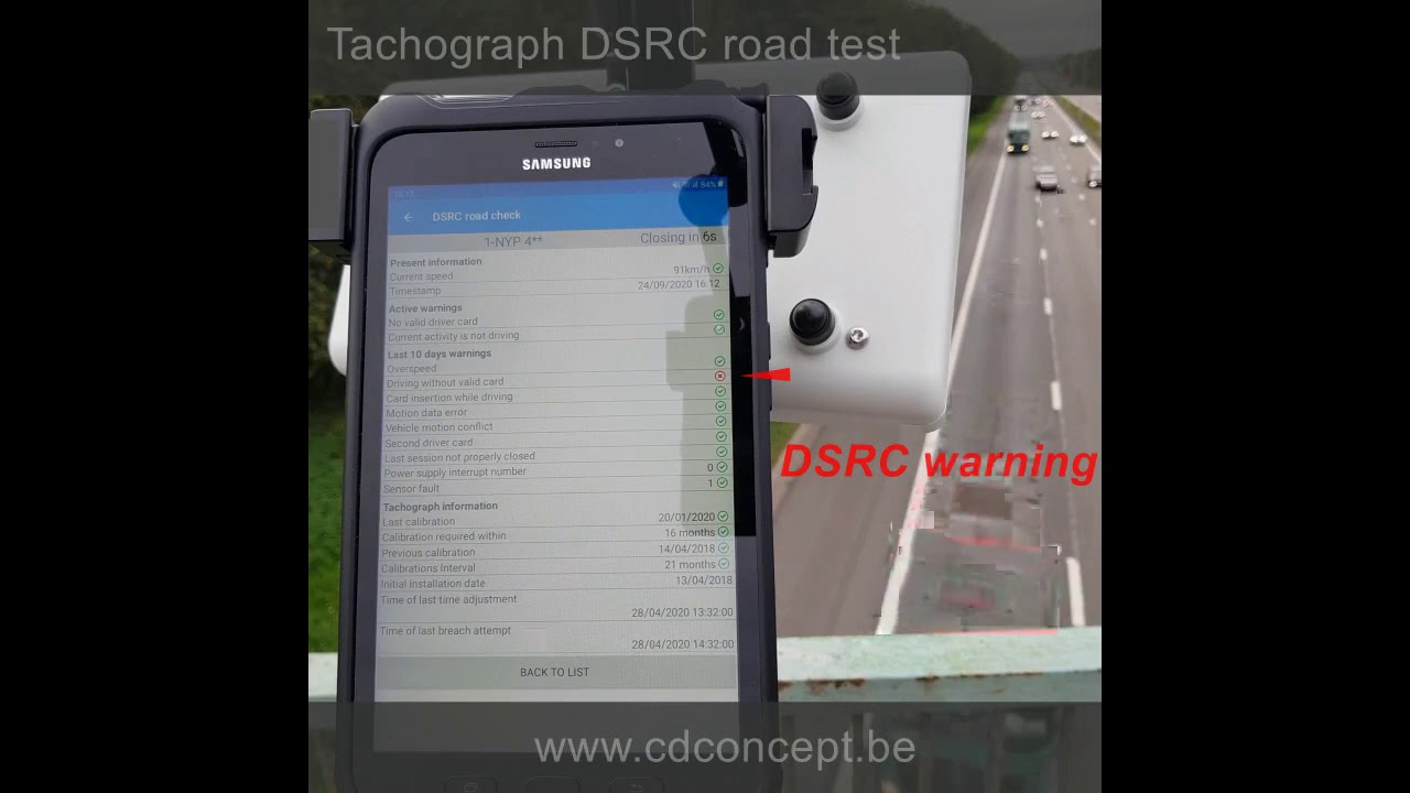 Tachograph DSRC road check (REDCR - Remote Early Detection Communication Reader)