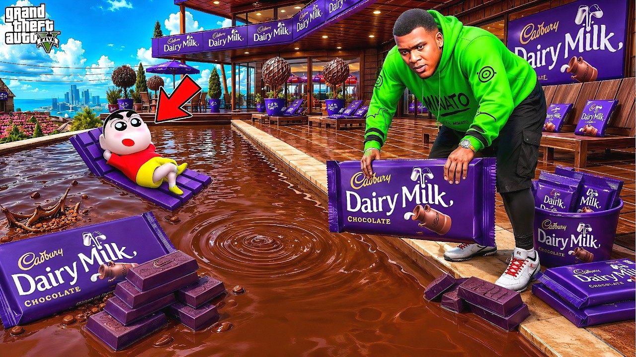 Minato & Shinchan Build the World's Biggest Chocolate Swimming Pool in GTA 5