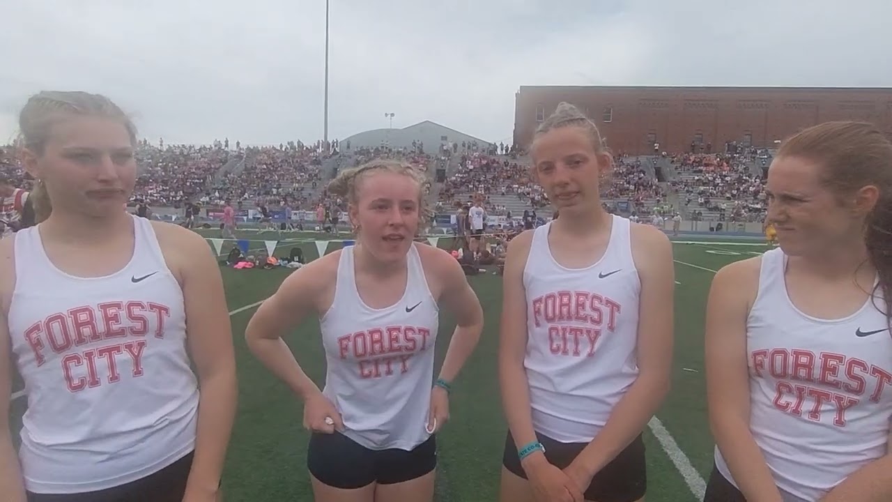 2025 State Track and Field - Forest City Girls 4x100 Relay Team