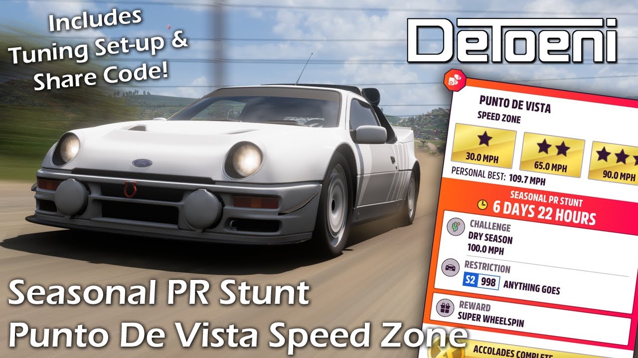 Руководство по скоростным зонам Punto De Vista для автомобилей S2 Forza Horizon 5