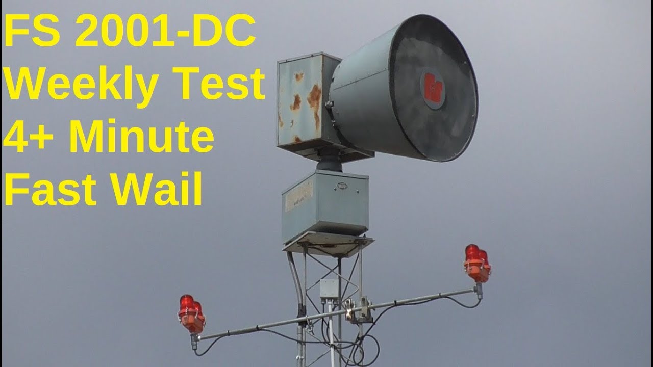 FS 2001-DC Weekly Fire/Tornado Siren Test, 4+ Minute Fast Wail - Pomaria, SC 2/24/18