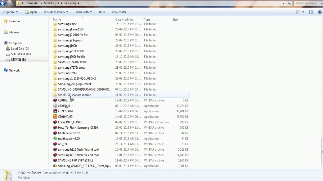 Samsung B312 flashing 100% done...