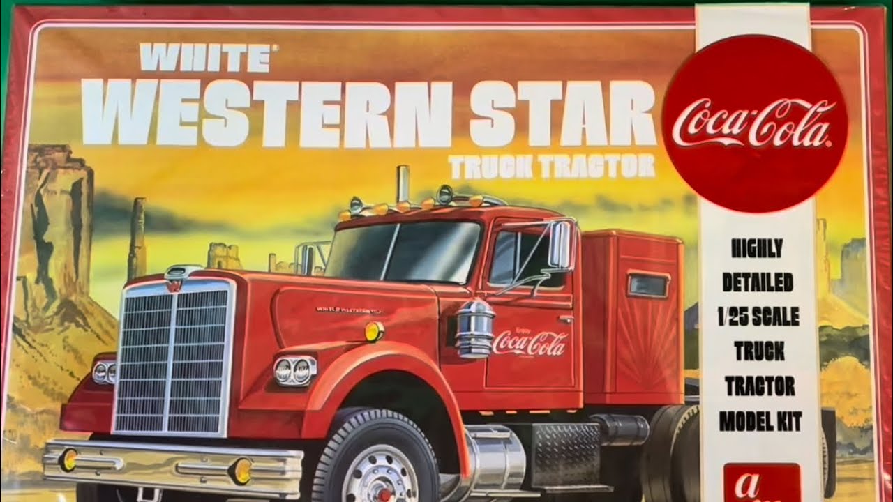 WHITE WESTERN STAR TRUCK TRACTOR W/COCA-COLA, graphic decals  unbox/review by:AMT