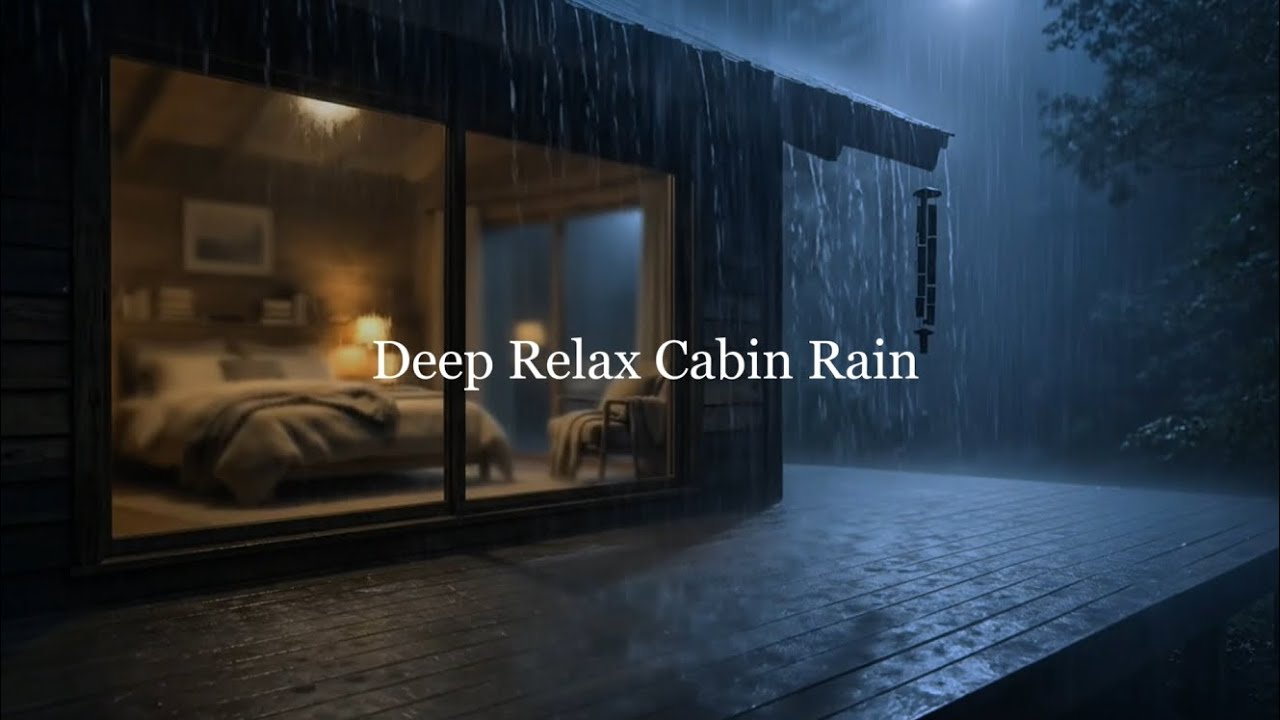 Peaceful Rainy Forest Cabin | Study & Focus Ambience #forest #relax #rain #sleep #sleepsounds