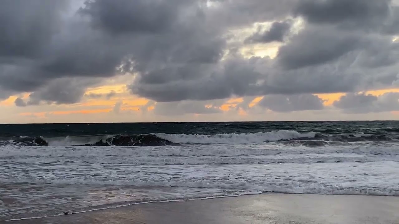 It's winter, the wind is whipping up the waves.