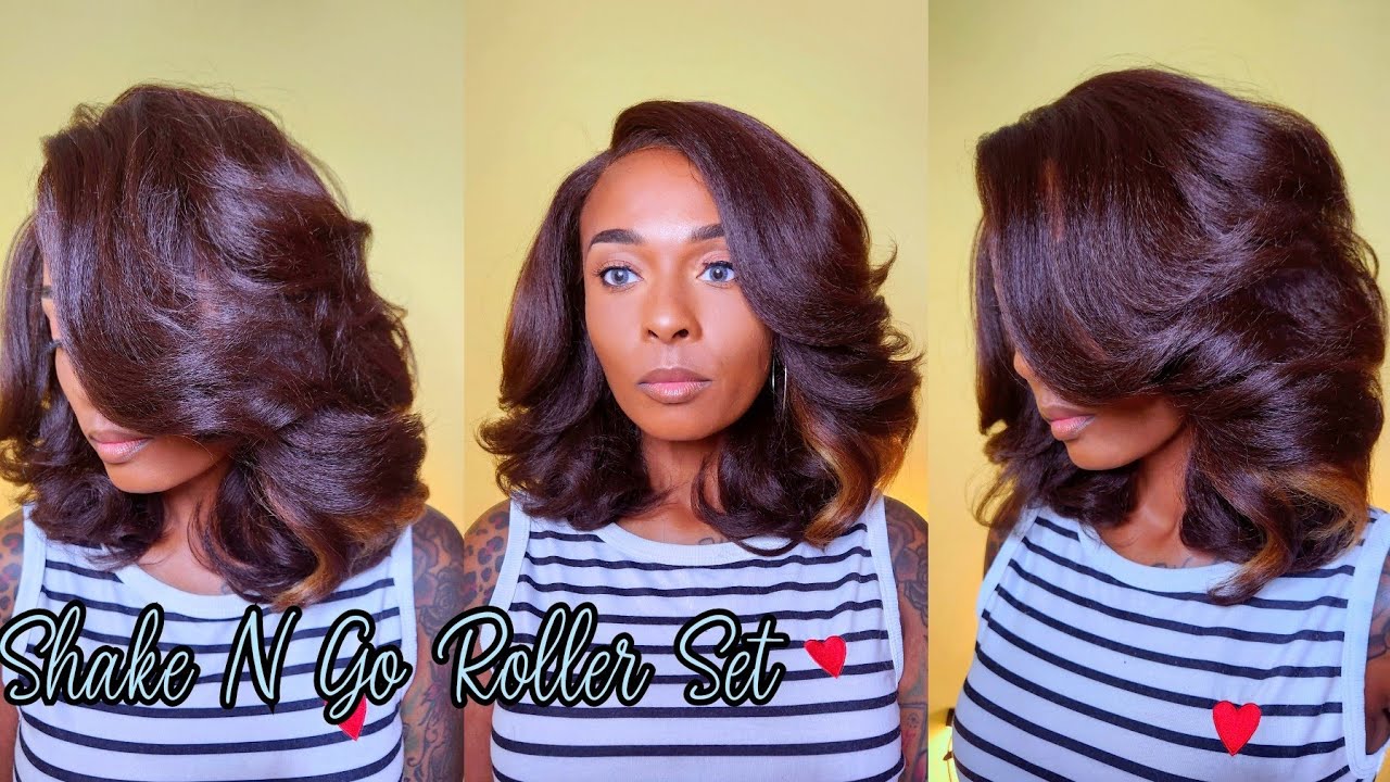 🔥PRICE TEXTURE AND LAYERS! Shake-N-Go HD Lace Front Wig Legacy Glueless Snatched Roller Set