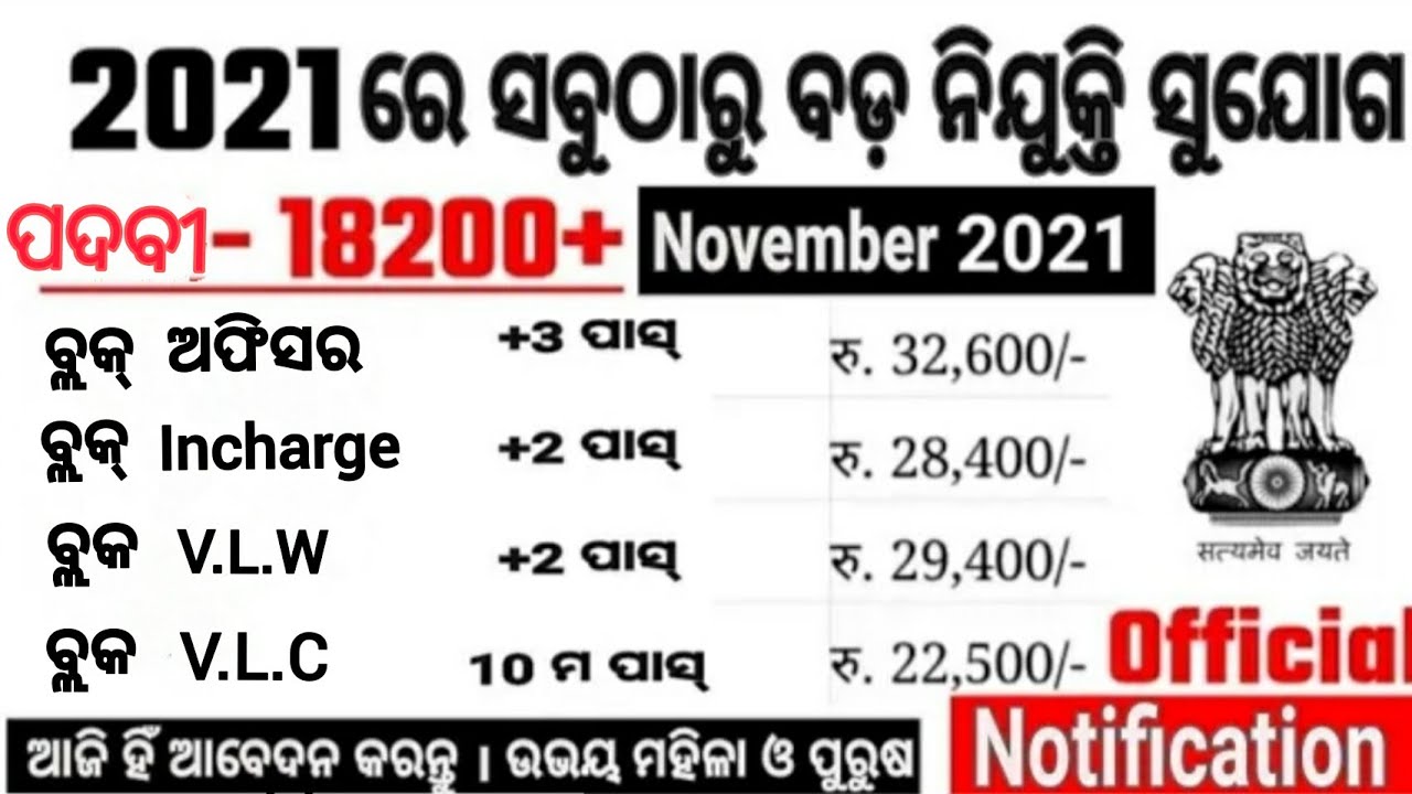 Odisha village level job vacancy 2021//Odisha govt jobs 2021//Odisha job updates 2021//Odisha jobs