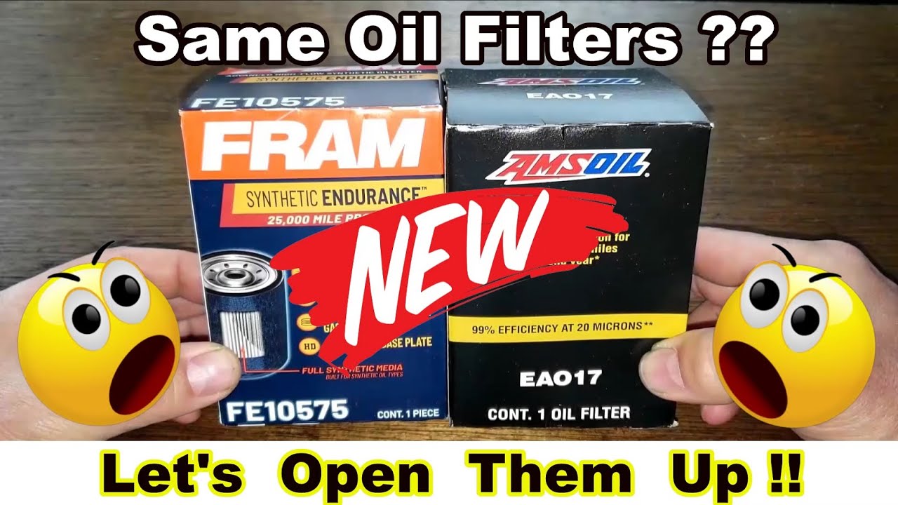 New Fram Endurance Oil Filter FE10575 vs. AMSOIL EAO17 Oil Filter Cut Open Comparison