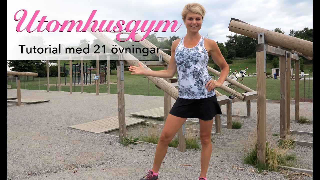 Träning vid utomhusgym - 21 övningar