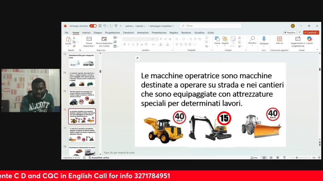  Patente  C and  D   live lesson |  Chapter 1  Lesson  1   Veicoli