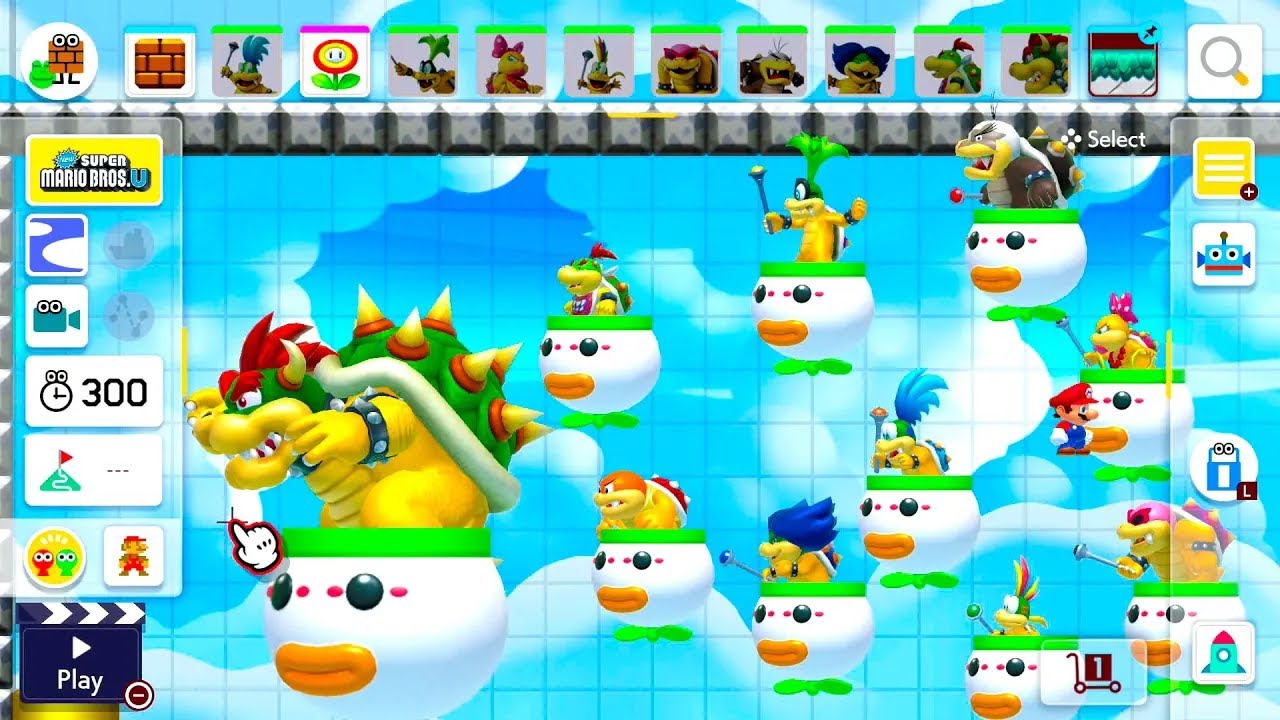 Super Mario Maker 2 Wii - All Bosses Course Maker (NSMBWII Theme) Experiment!
