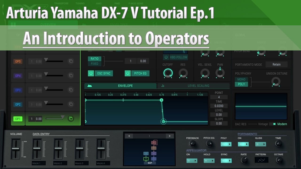 Arturia Yamaha DX-7 V Tutorial Ep.1 - An Introduction to Operators